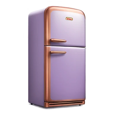 Realistic pastel Purple and metallic copper vintage fridge.  sticker