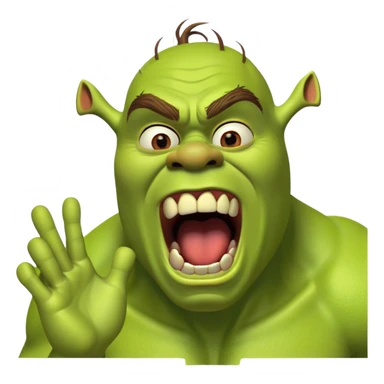 Shrek doing vile hostile scream (very scary 😱) sticker