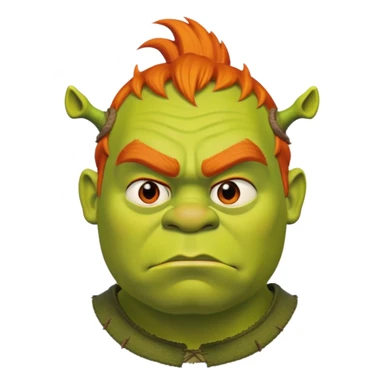 Shrek but with orange hair sticker