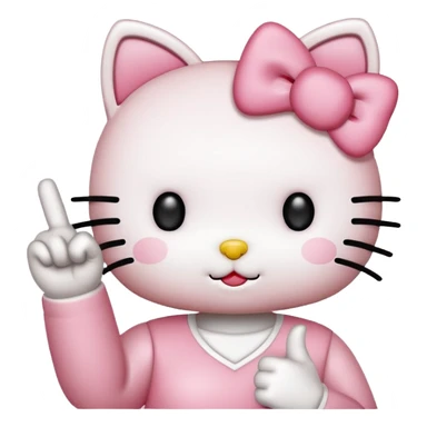 helli kitty middle finger sticker