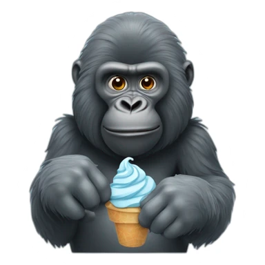 Gorille qui tien une glace sticker