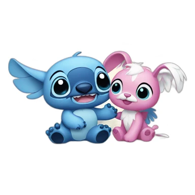 stitch and angel sticker