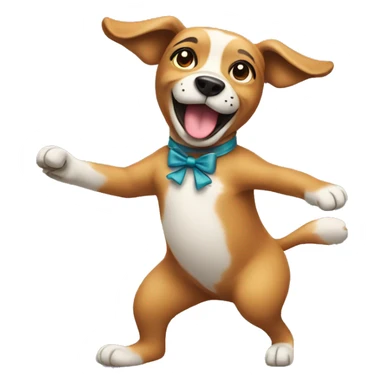 Dog dancing with bow sticker