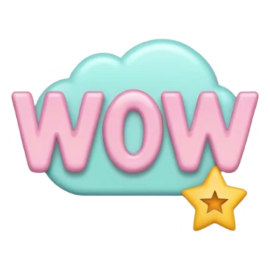 pastel sign say "wow" sticker