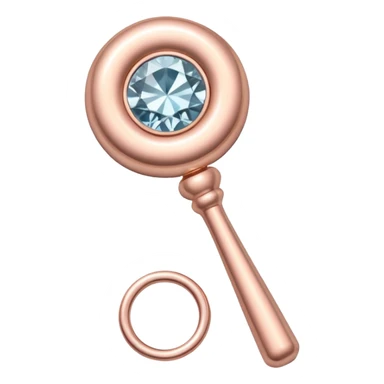 Rosegold, diamond studded baby rattle sticker