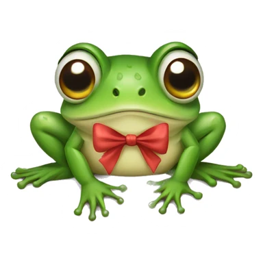 Frog with bow sticker