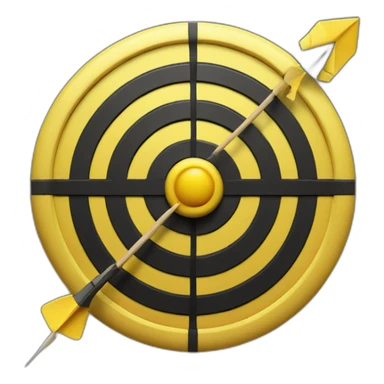 black and yellow bullseye with dart sticker