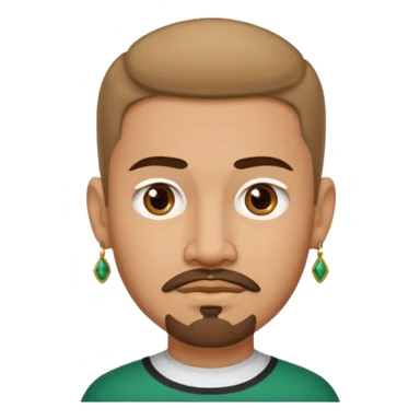 Guy with a "edgar cut",has a goatee,brown eyes,lightskin,mexican,has an earring sticker