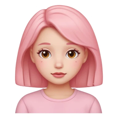 “Emoji girl, soft girl aesthetic, pink blush sticker