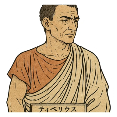 ukiyo-e style portrait of Tiberius Gracchus wearing a Roman toga sticker