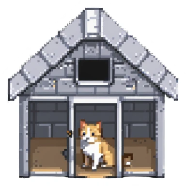 cat house, pet shelter sticker