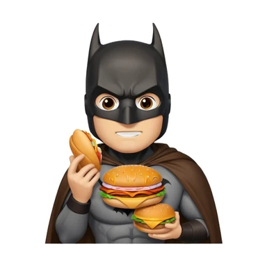 Batman eating a burger sticker