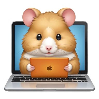 hamster working on a laptop sticker