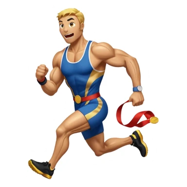 venom picking running a marathon with gold medal sticker