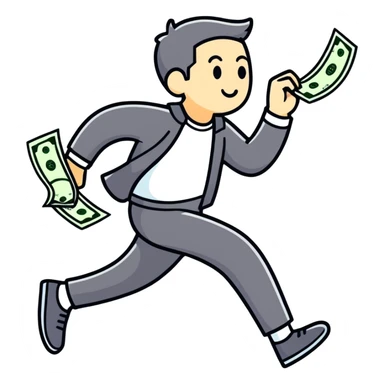   Running with money to moment sticker