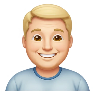 happy plump white American man sticker