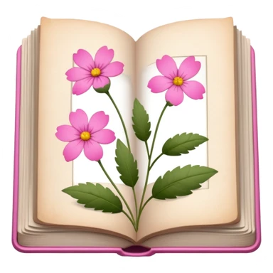 herbarium book with pink and flowers in each page  sticker