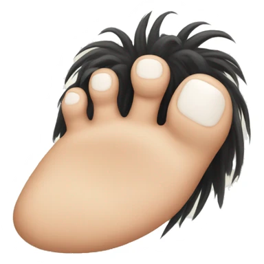 big toe with long hairs  sticker