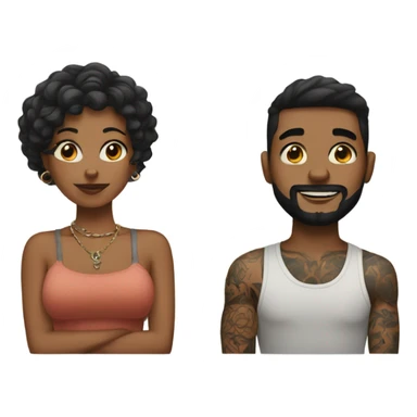 Couple with tattoos  sticker