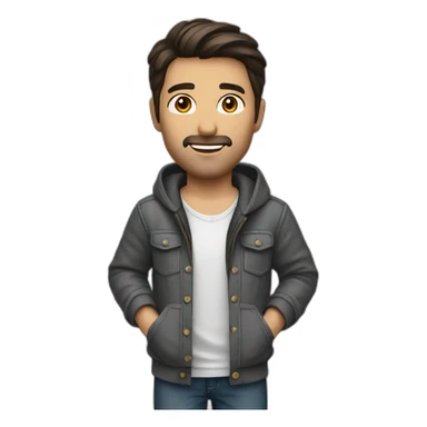 Male Photographer brunette casual sticker