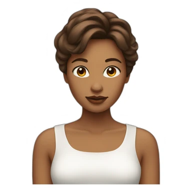 Femme ; yeux bleu ; cheveux marron ; peau claire sticker