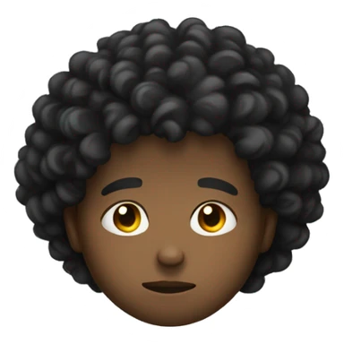 black boy curly hair sad face  sticker