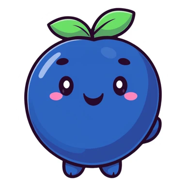 cute happy blueberry character sticker