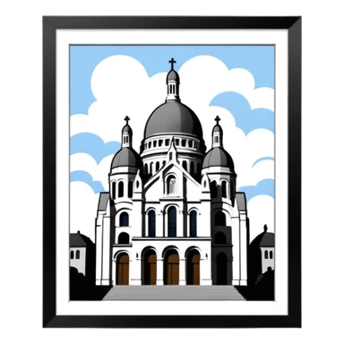 
now I want the Sacre Coeur church in black and white sticker