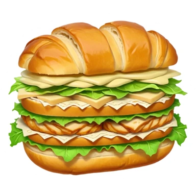 Croissant chicken and Cesar salad sandwich emoji. One layer of chicken and one layer of Cesar lettuce that’s it  sticker