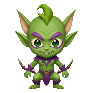 short green goblin, cute chibi full body sticker