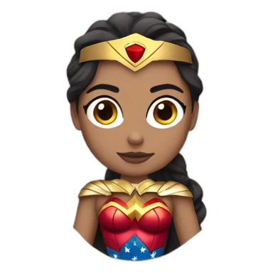 emoji with wonder women custom sticker