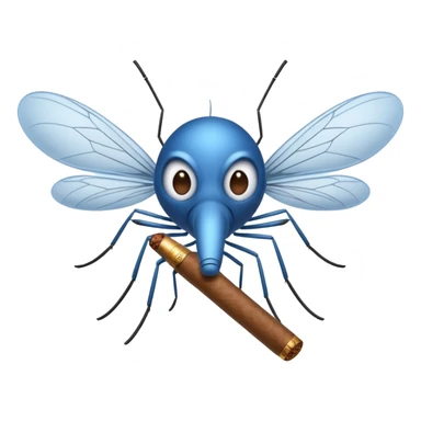 mosquito azul fumando un cigarro sticker
