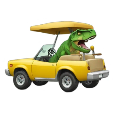 t-rex in a caddie sticker