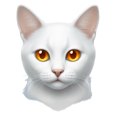 White cat with left orange eye and left blue eye  sticker