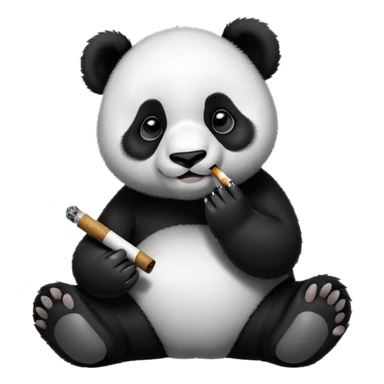 baby panda smoking a joint sticker