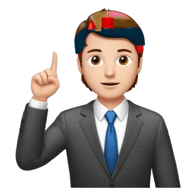 mach mir einen Trader der an der Börse arbeitet der so mit dem Finger nach oben zeigt. Mit braunen haaren sticker