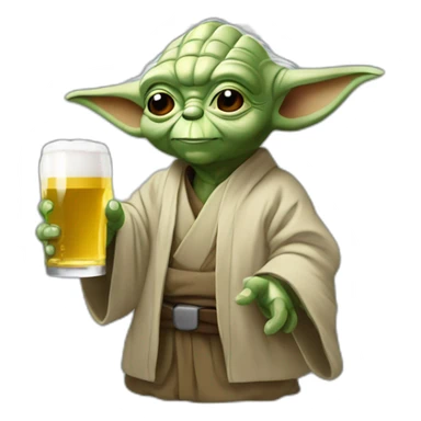 Yoda qui boit de la bière sticker