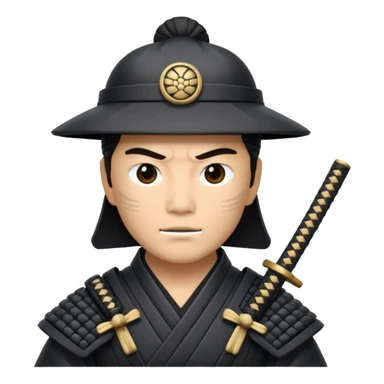 I want a black and white samurai. It is for an icon. sticker