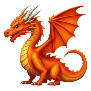 Huge dragon with fiery breath and wings sticker