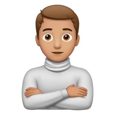 a man wi th both arms crossing his neck sticker