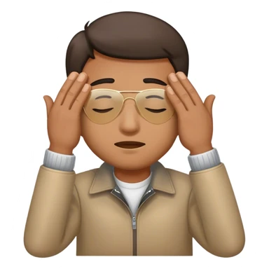 Man covering his eyes with his hands sticker