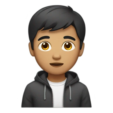 dark filipino boy short hair sticker