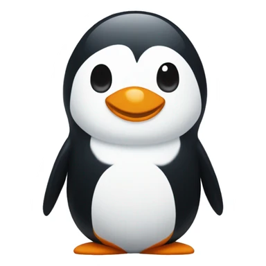 Avatar de pingüino estilo Pixar, sonriendo con el ala tapándose la boca. Fondo simple de color sólido. sticker