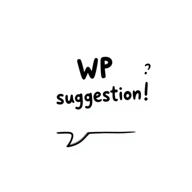 emoji with the text 'WP suggestion' in a hand drawn doodle style, suitable for IT team Slack reactions sticker