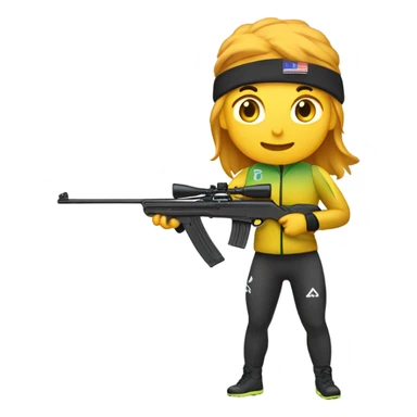biathln athlete with rifle sticker