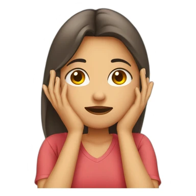 Girl shy with hand on face sticker