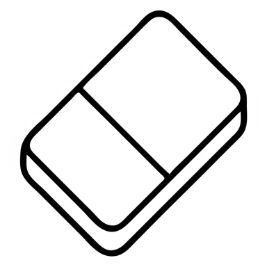 simple style illustration of an eraser, school supplies sticker