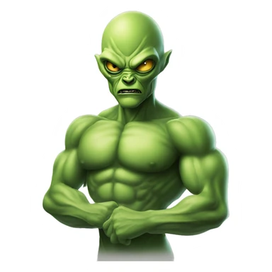 muscly alien sticker