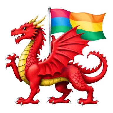 Welsh dragon with pride flag  sticker