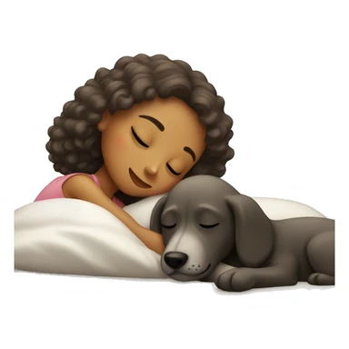 Girl and pudel sleeping sticker